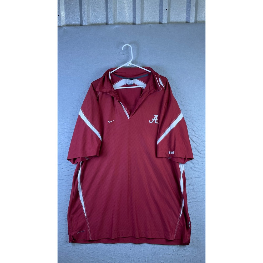 Nike Alabama Crimson Tide Polo Mens XXL Red Excellent Dri-FIT Short Sleeve Shirt